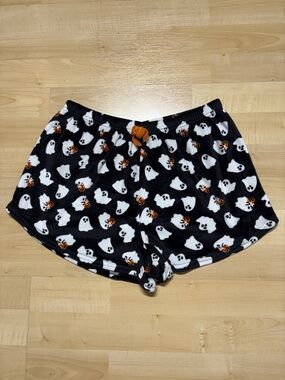Black Ghost Print Women's Lounge Shorts